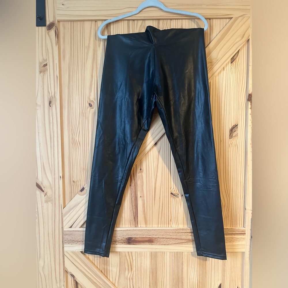 Lined “leather” leggings